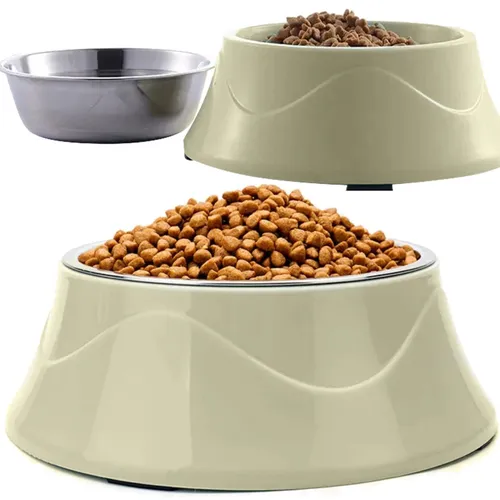 EXTRALINK PETS PODWÓJNA MISKA DLA PSA KOTA METALOWA 2W1 NA KARMĘ SUCHĄ MOKRĄ I WODĘ PET-824 2