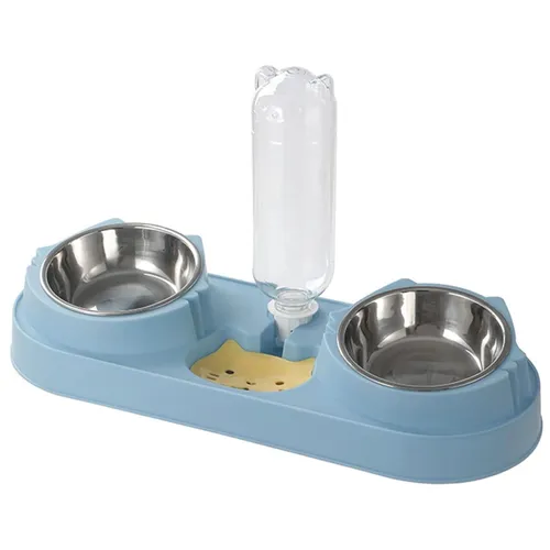EXTRALINK PETS PODWÓJNA MISKA DLA PSA KOTA MISKI NA WODĘ KARMĘ Z DOZOWNIKIEM WODY PET-821 1
