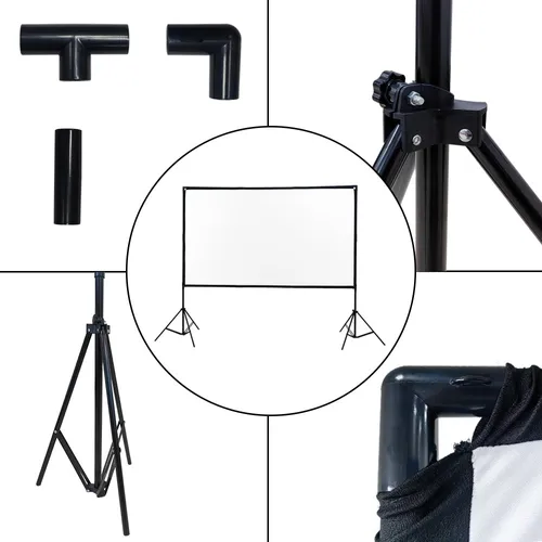 Extralink Foldable Projection Screen 100" PSF-100 | Skládací projekční plátno | 16:9, 220x125cm, bílá 1