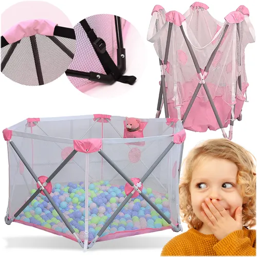 EXTRALINK KIDS KOJEC DZIECIĘCY SKŁADANY PLAC ZABAW SUCHY BASEN DLA DZIECI 140x68cm K-461 0