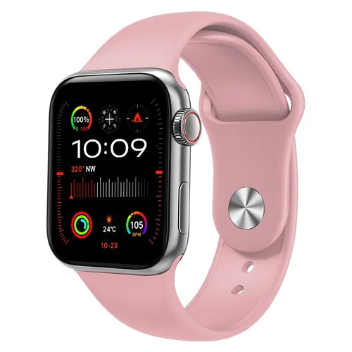 Extralink Lifestyle Smartwatch Watch9, Silber + Schwarzes/Rosa Armband 1