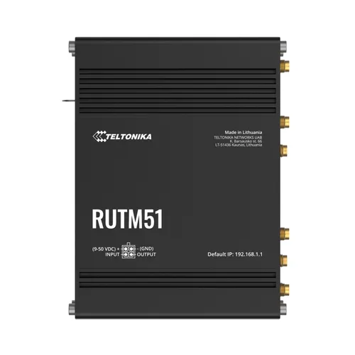 Teltonika RUTM51 | Przemysłowy router 5G | 5x GbE, Dual SIM, Wi-Fi 5 Diody LEDDziałanie, LAN, LTE, Zasilanie