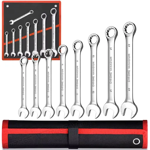 EXTRALINK ZESTAW KLUCZY PŁASKO-OCZKOWYCH 8 EL. KLUCZE PŁASKIE OCZKOWE ETUI 8-22 MM - 1291 0