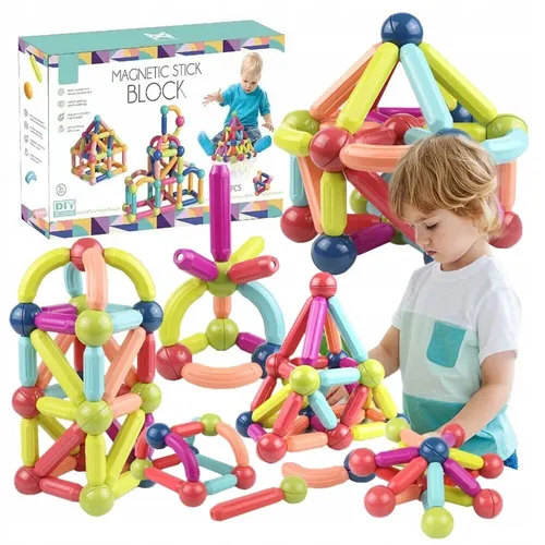 Extralink | Klocki magnetyczne | edukacyjne kreatywne magnetyczne magnetic sticks 120 el. 0