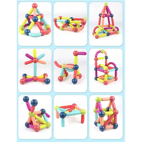 Extralink | Klocki magnetyczne | edukacyjne kreatywne magnetyczne magnetic sticks 120 el. 3