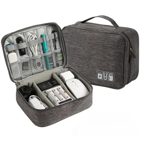 EXTRALINK ORGANIZER PODRÓŻNY ETUI TORBA NA KABLE ŁADOWARKI USB AKCESORIA Z UCHWYTEM 1