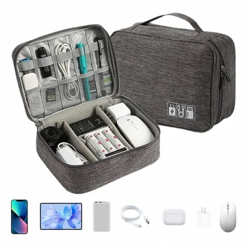 EXTRALINK ORGANIZER PODRÓŻNY ETUI TORBA NA KABLE ŁADOWARKI USB AKCESORIA Z UCHWYTEM 3