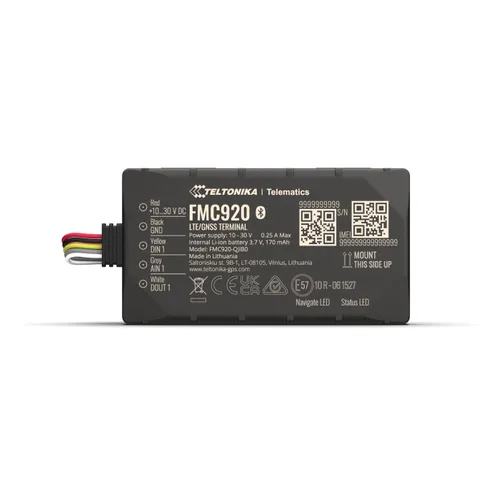 Teltonika FMC920 | GPS Tracker | LTE Cat 1/GSM/GPRS/GNSS/BT Cechy zabiezpieczeńOdporny na kurz