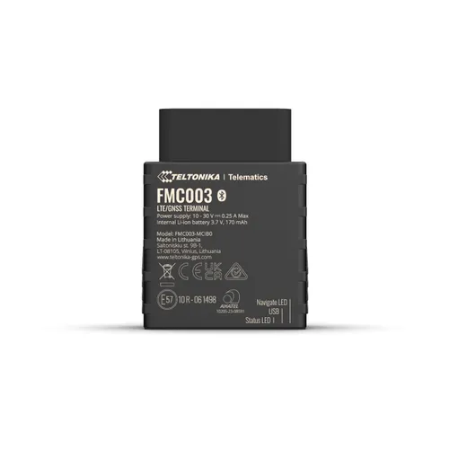 Teltonika FMC003 | GPS İzleyici | LTE(CaT1)/2G(GSM/GPRS)/GNSS/BT Cechy zabiezpieczeńOdporny na brud