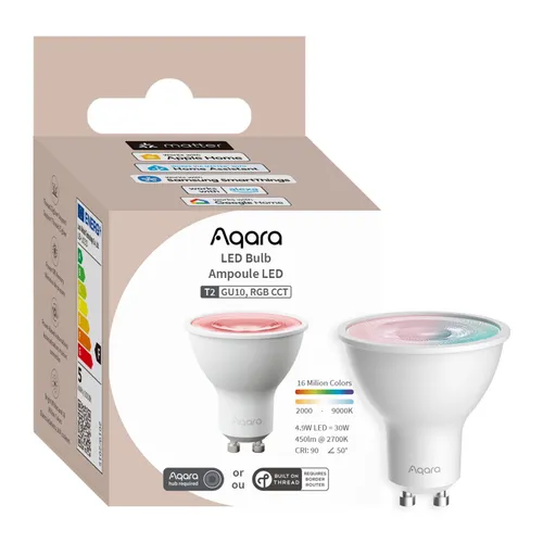 Aqara LED Bulb T2 RGB CCT GU10 | LED bulb | Thread, Zigbee, Bluetooth, 450lm, 4.9W 0