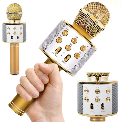 Extralink | Microfone sem fios | com altifalante, Bluetooth, dourado 0