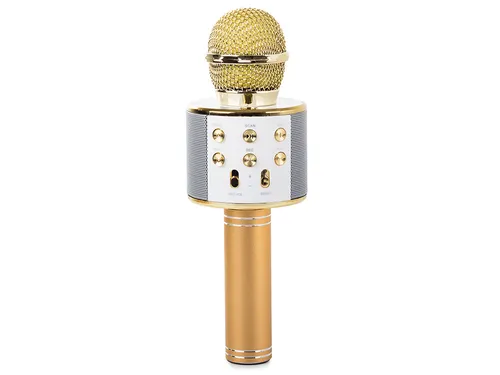 Extralink | Microfone sem fios | com altifalante, Bluetooth, dourado 1