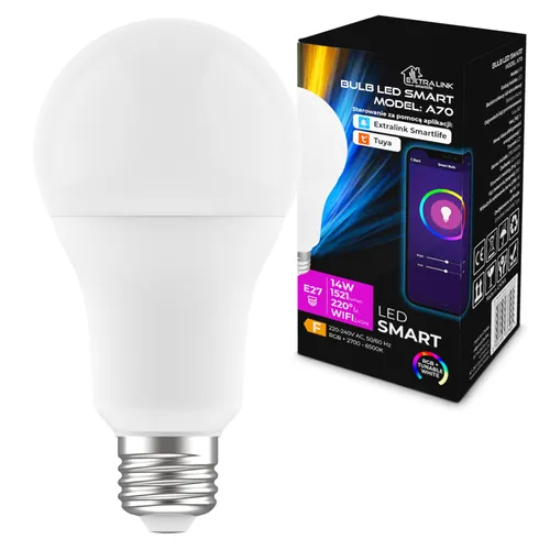 Extralink Smartlife E27 A70 | Bombilla LED | 2700-6500k WiFi 220-240V 0