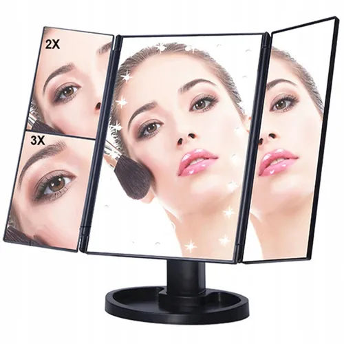 Extralink | Makeup mirror | with magnification, black, extendable, illuminated, with stand 0