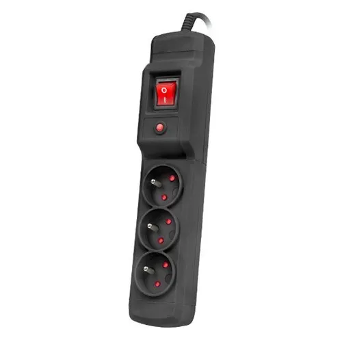 ARCON M3 PROTECTING POWER STRIP 3X SOCKETS, 3M CABLE, BLACK 0