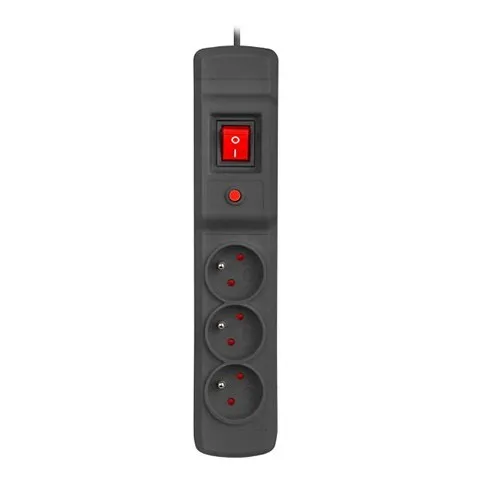 ARCON M3 PROTECTING POWER STRIP 3X SOCKETS, 3M CABLE, BLACK 1