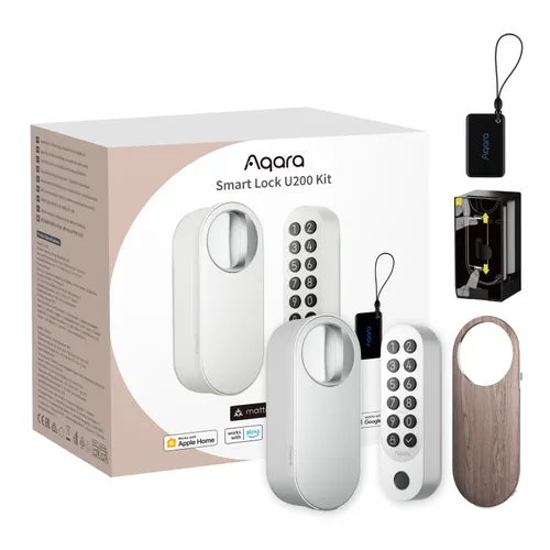Aqara Smart Lock U200 Kit Beyaz | Akıllı kapı kilidi | HomeKit, Thread, Bluetooth 5.1, NFC 0