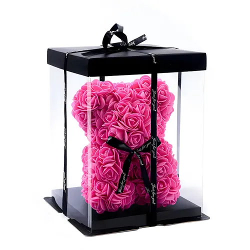 EXTRALINK HOME MIŚ Z RÓŻ LED ZESTAW RÓŻA ZESTAW 25CM RÓŻOWY W-1497 1