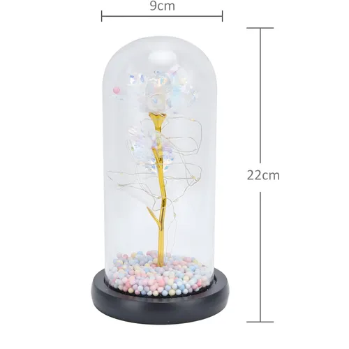 EXTRALINK HOME WIECZNA RÓŻA W SZKLE ŚWIECĄCA LED BIAŁA W-1496 5
