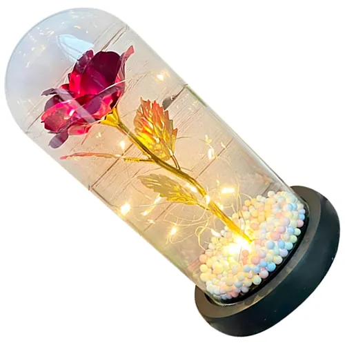 EXTRALINK HOME WIECZNA RÓŻA W SZKLE ŚWIECĄCA LED CZERWONA W-860 2