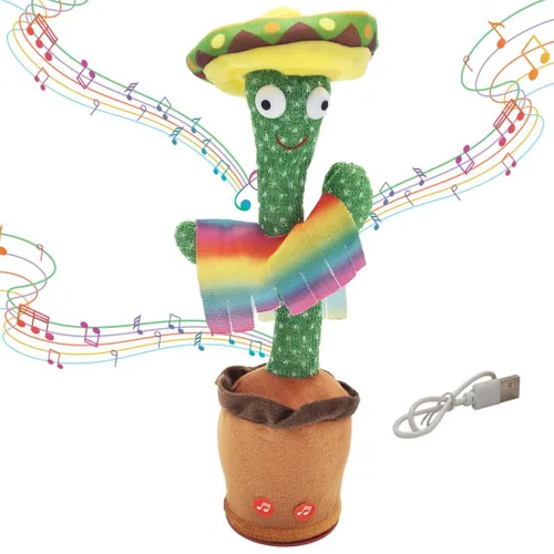 Taneční kaktusová hračka se sombrerem Extralink Toys, zpívající pro děti LED USB 0