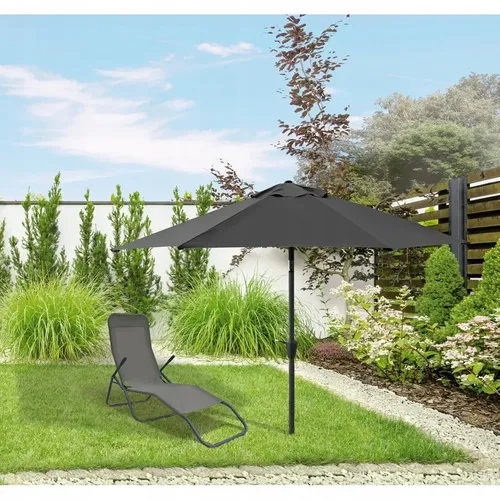 BLACK FOREST PARASOL OGRODOWY SKŁADANY 3M DUŻY GRAFITOWY L-0720-3M 2