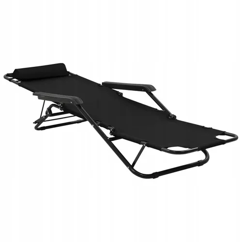 BLACK FOREST LEŻAK OGRODOWY ROZKŁADANY CZARNY L-0279 4
