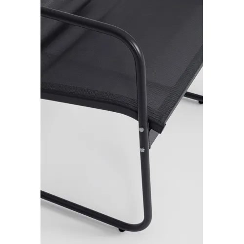 Juego de Muebles de Jardín Black Forest, Textilene Dos Sillas + Tumbona + Mesa Plegable Negra 6