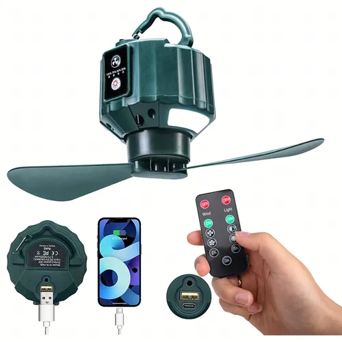 BLACK FOREST PRZENOŚNY WENTYLATOR 2w1 SUFITOWY NA USB - 1484 0