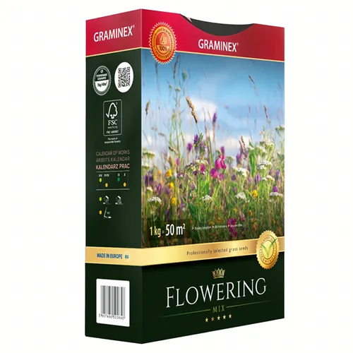 GRAMINEX PREMIUM TRAWA MIESZANKA FLOWERING MIX 1KG 40M NASIONA 0