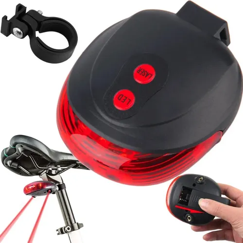 EXTRALINK LAMPKA ROWEROWA TYLNA LASEROWA 5 LED WYZNACZAJĄCA LINIE - 14498 0