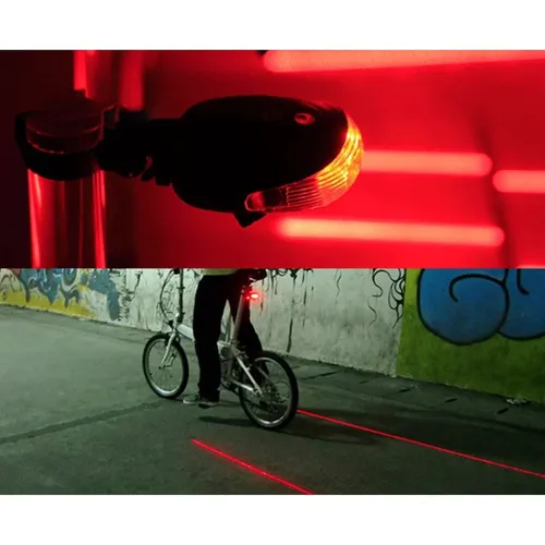 EXTRALINK LAMPKA ROWEROWA TYLNA LASEROWA 5 LED WYZNACZAJĄCA LINIE - 14498 8