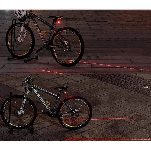 EXTRALINK LAMPKA ROWEROWA TYLNA LASEROWA 5 LED WYZNACZAJĄCA LINIE - 14498 9