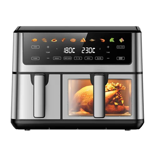 Extralink Home Air Fryer SJ-1000 PRO 10L EU | Фритюрница | (6.5L+3.5L) 2500W 3