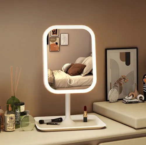 Extralink | Makeup mirror | white illuminated with magnification 1