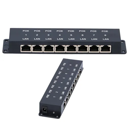 Extralink 8 Port | PoE-Injektor | 8x 100Mb/s RJ45 Ilość portów LAN8x [10/100M (RJ45)]
