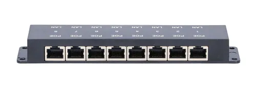 Extralink 8 Port | PoE-Injektor | 8x 100Mb/s RJ45 Kolor produktuCzarny