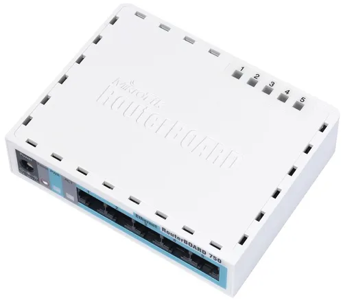 MikroTik RB750 | Router | 5x RJ45 100Mbps Ilość portów LAN5x [10/100M (RJ45)]
