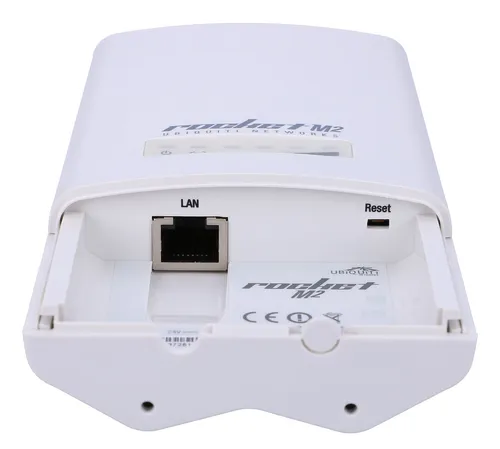 Ubiquiti RocketM2 | CPE | 2,4GHz, 1x RJ45 100Mb/s, 2x RP-SMA CertyfikatyFCC Part 15.247, IC RS210, CE 
RoHS