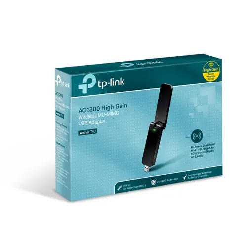 TP-Link Archer T4U USB Adaptörü, AC1200 Dual Band 2,4GHz, 5GHz CertyfikatyCE, FCC