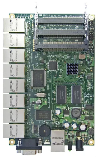 MikroTik RB493 | Маршрутизатор | 9x RJ45 100Mb/s, 3x miniPCI Ilość portów LAN9x [10/100M (RJ45)]
