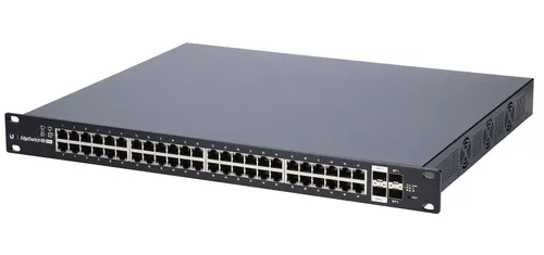 Ubiquiti ES-48-500W | Switch | EdgeMAX EdgeSwitch, 48x RJ45 1000Mb/s PoE+, 2x SFP+, 2x SFP, 500W Ilość portów PoE48x [802.3af/at (1G)]
