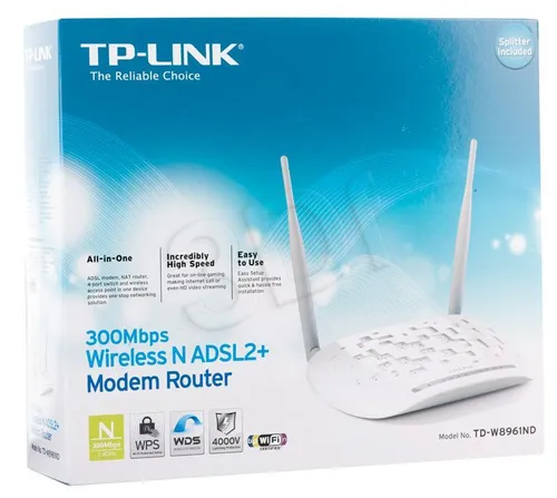 TP-LINK [TD-W8961NDV.3] BEZPRZEWODOWY ROUTER/MODEM ADSL2+, STANDARD N, 300MB/S 6