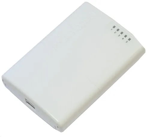 MikroTik RB750P-PB | Router | 5x RJ45 100Mbps Ilość portów LAN5x [10/100M (RJ45)]
