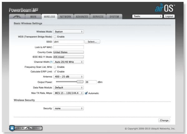powerbeam airos wi-fi
