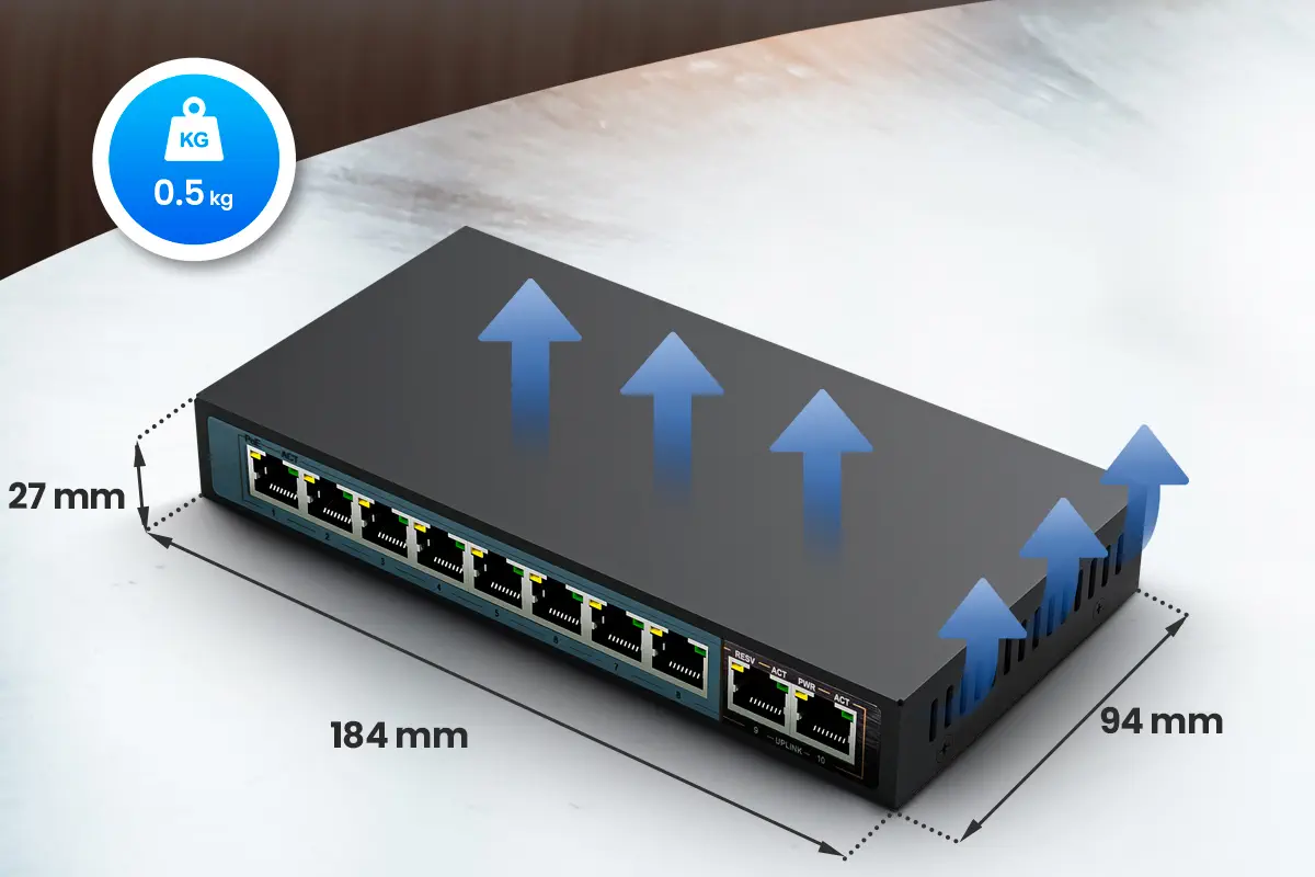 EXTRALINK CERES EX-SF1008P 8 PORTS 10-100MBPS POE SWITCH