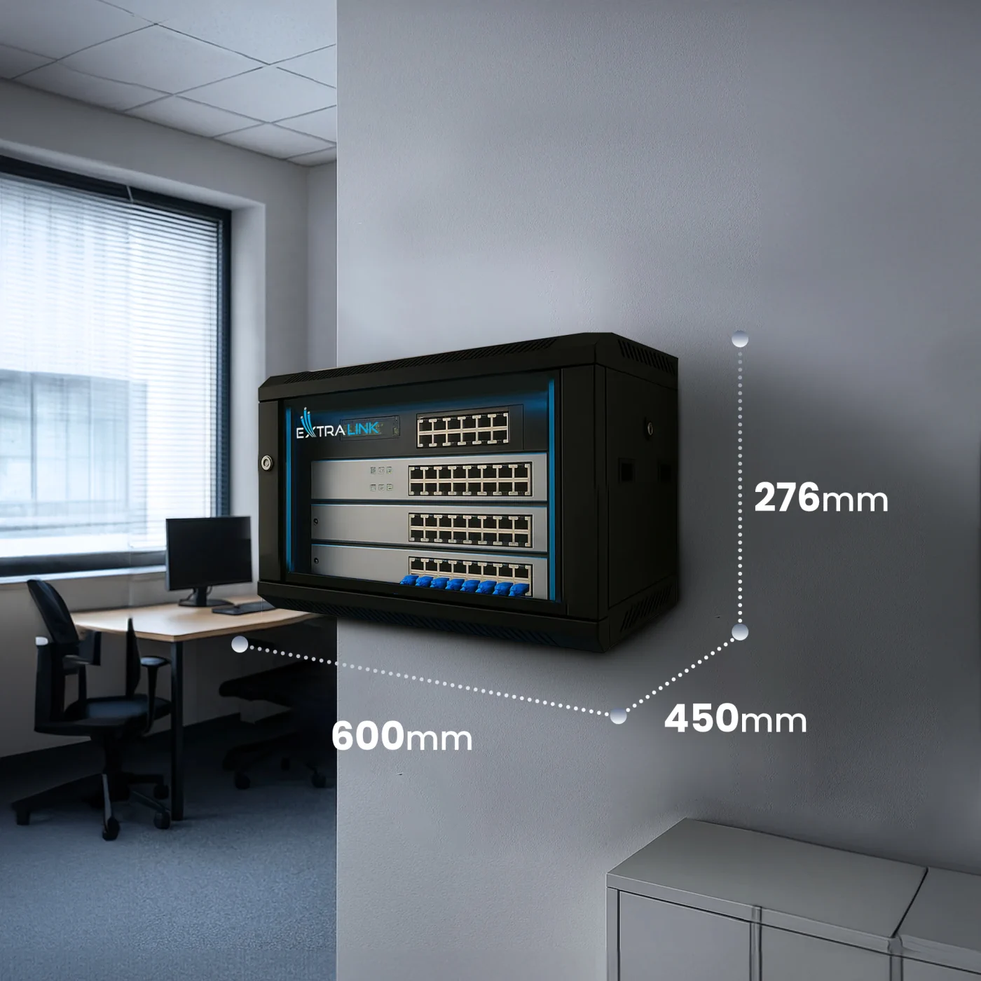 EXTRALINK 4U 600X450 WALL-MOUNTED
