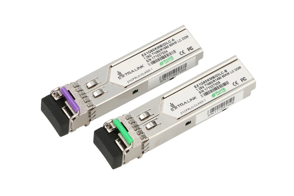 SFP 1.25G WDM 1490/1550NM SM 80KM LC DDM - PAIR