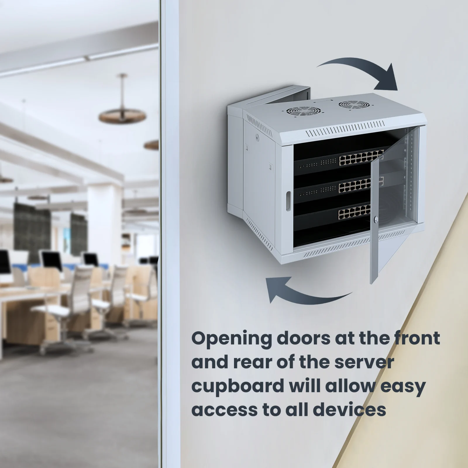 Extralink 12U 600x600 AZH Gray | rack cabinet | wall-mounted, two-section.