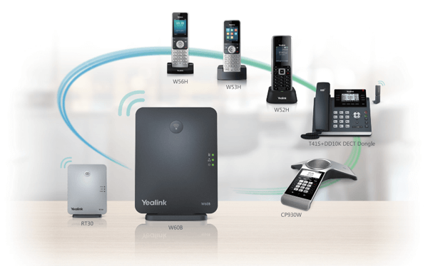 YEALINK W60P WIRELESS VOIP IP DECT PHONE WITH IP DECT POE BASE POWER SUPPLY